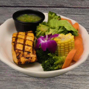 salmon con vegetales